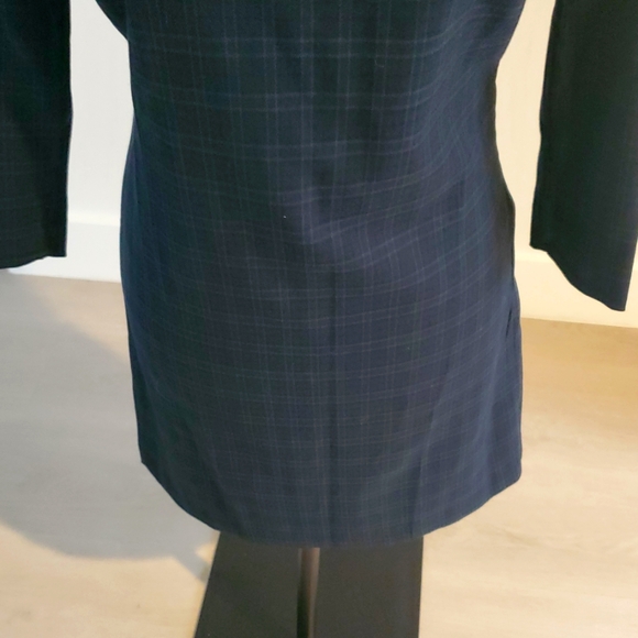 MNG women’s Navy/Green plaid mini Dress with White Collar Size XXS like new - Picture 3 of 8